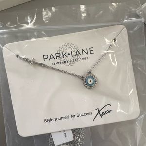 Park Lane Silver Cross and Evil Eye Necklace